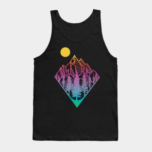 'Minimal Mountains' Cool Hiking Geometry Tank Top